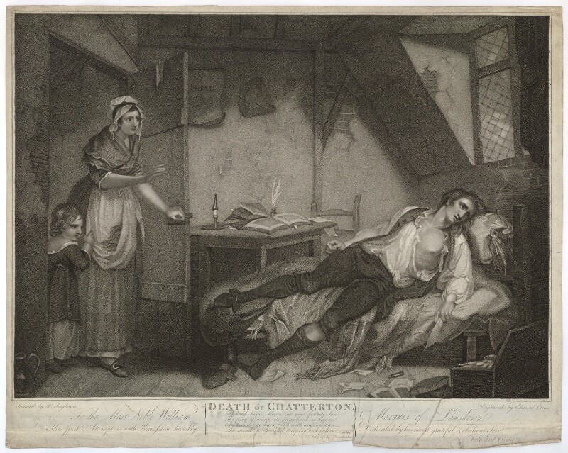 "Death of Chatterton" (1794) by Edward Orme