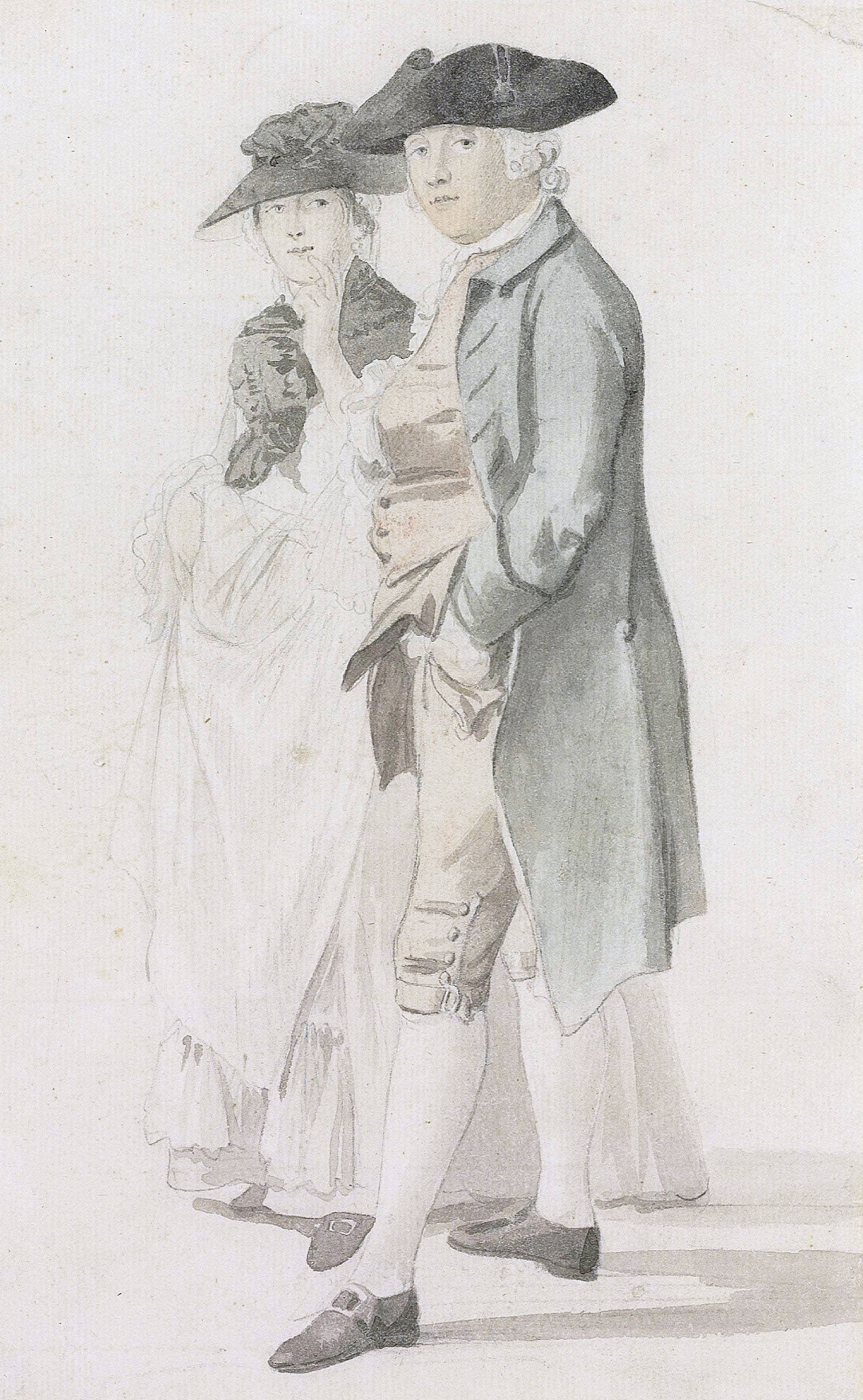 George Alexander Stevens (1710-84), with Mrs Paul Sandby
