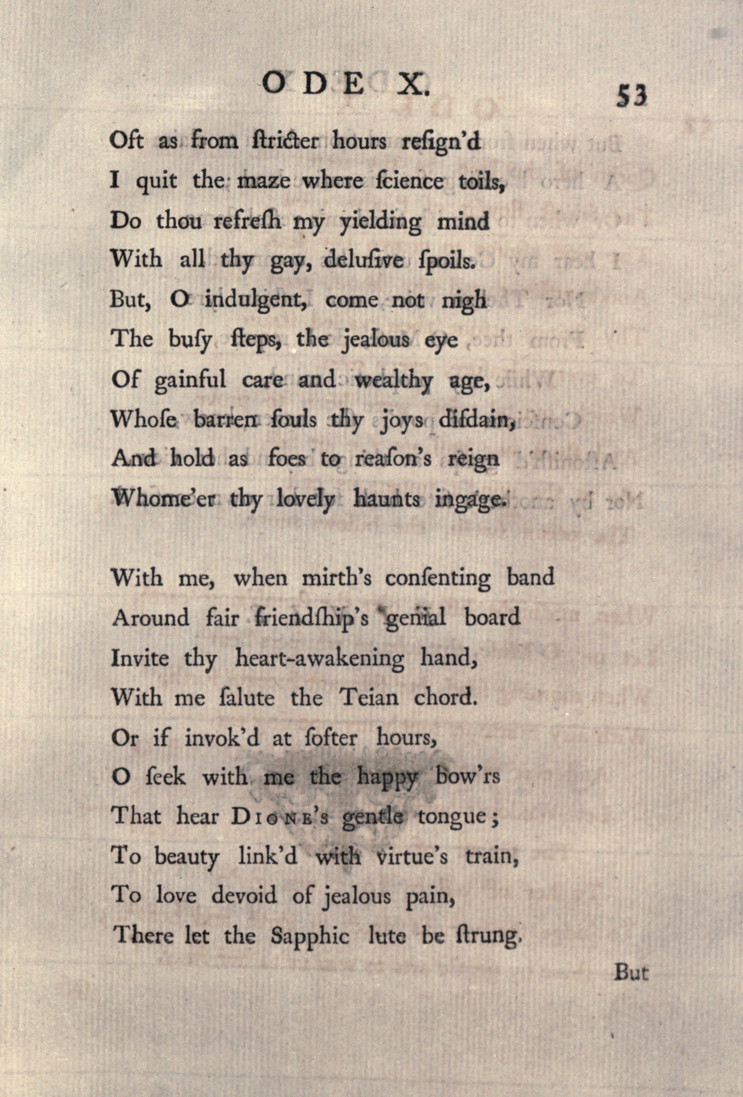 Eighteenth Century Poetry Archive Works ODE X On LYRIC Poetry 